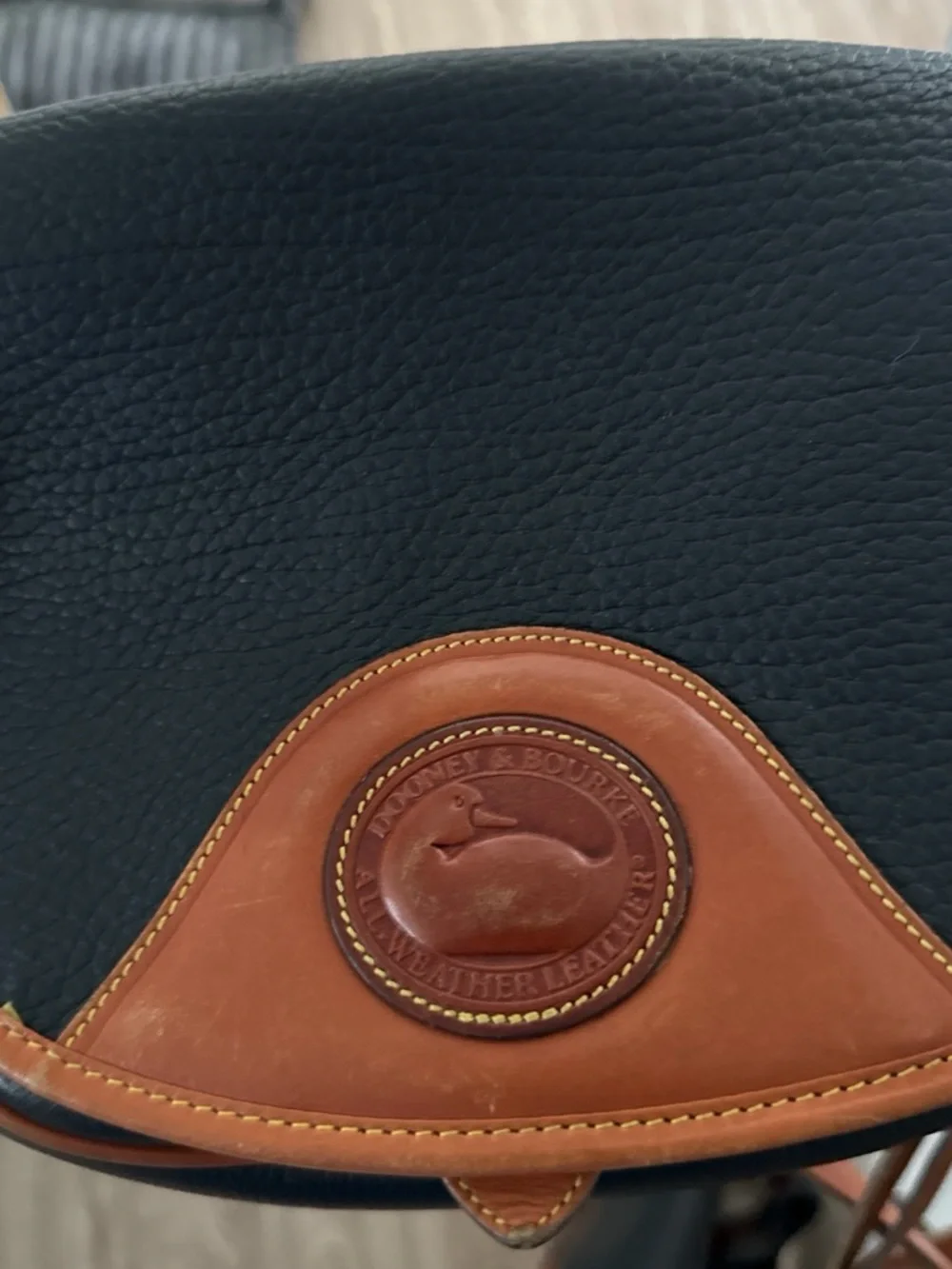 Dooney & Bourke Two-Tone Tan and Cream Leather Tote